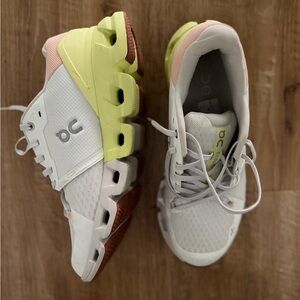 On Cloud Athletic Shoes for Women - White, Lime & Pink